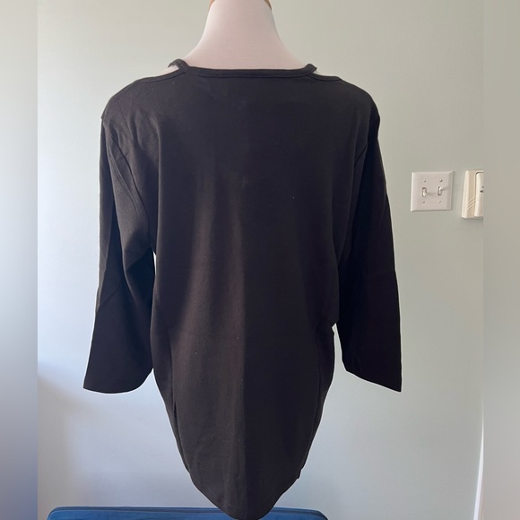 *Quacker Factory Set of 2 Cutout T-shirts V-Neck Rhinestones LARGE ~ A311440 - Picture 8 of 12